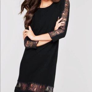 MILLY a-line lace trim dress